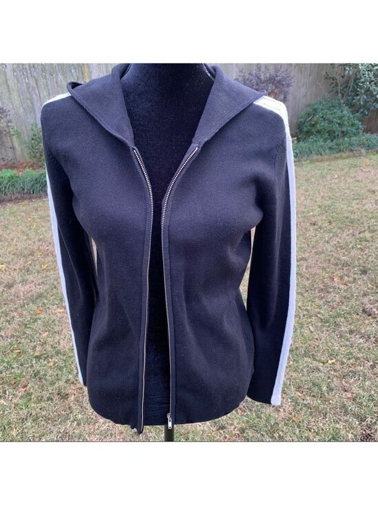 Evan Picone Sweaters - EVAN PICONE Cotton Cable Knit Zip Hoodie Jacket Neutral